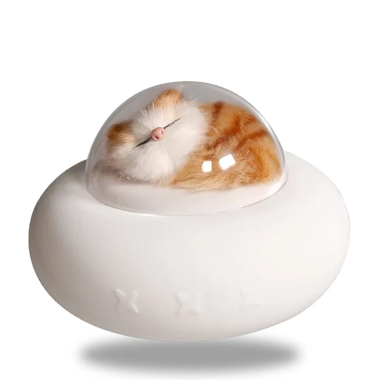 lampe de chevet avec chat couche