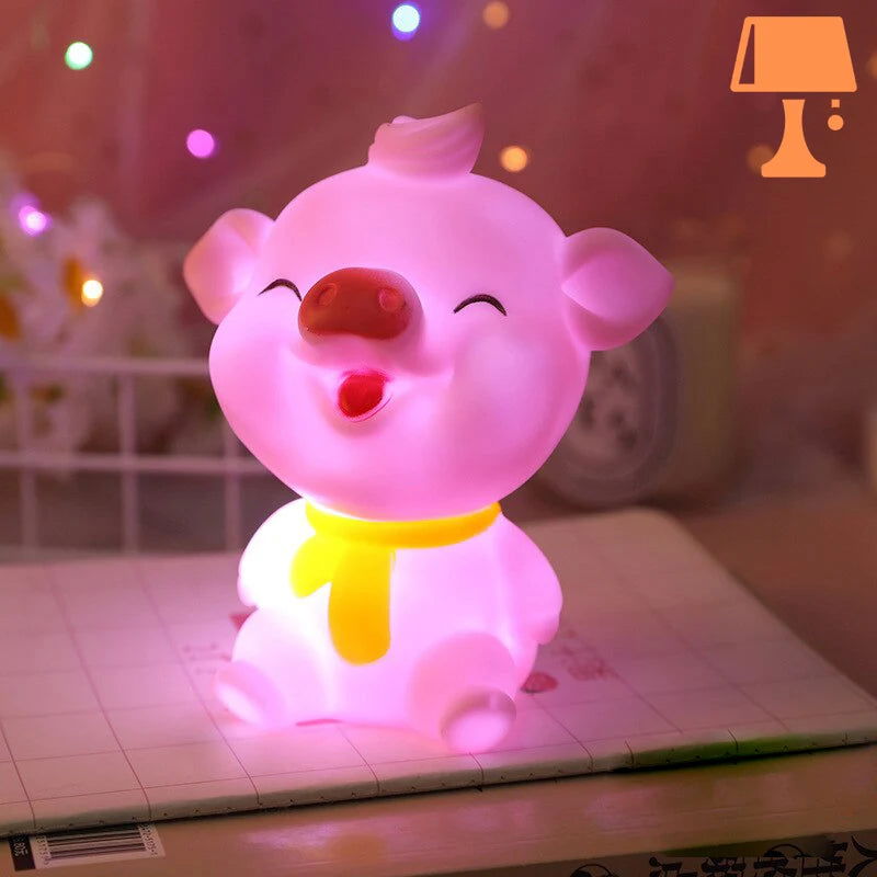 Lampe-enfant-cochon-rose
