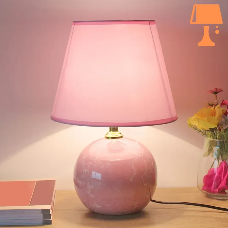 Lampe de Chevet Originale Rose Allumée