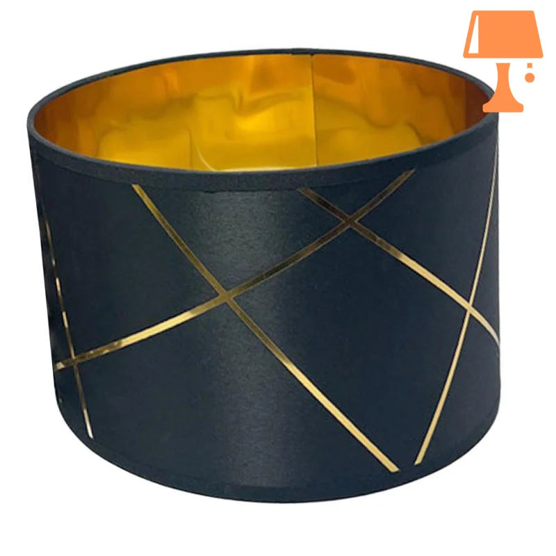 abat jour bleu et or design