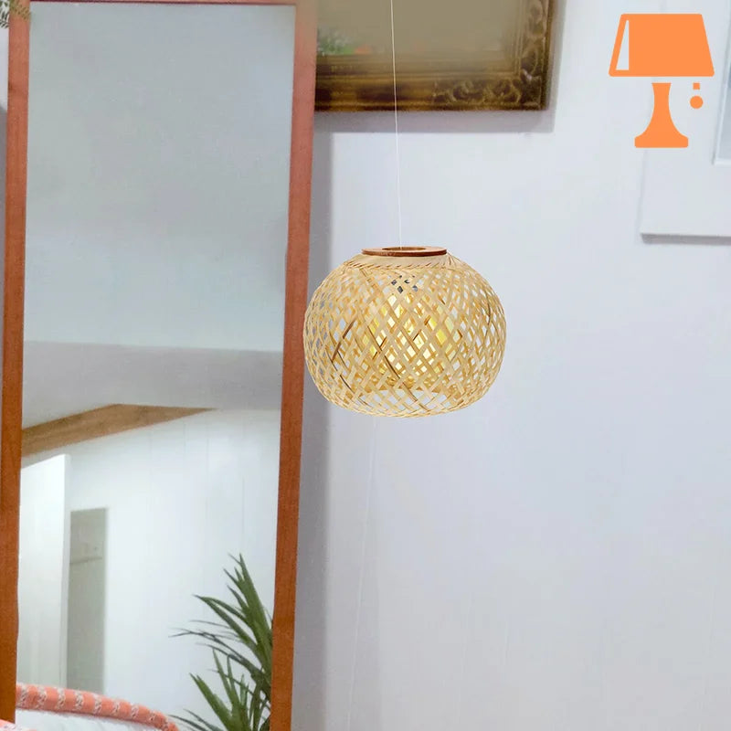 abat jour boule rotin original