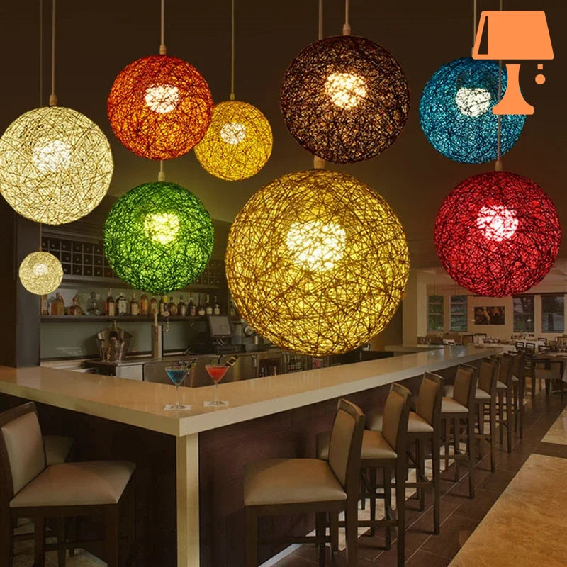 Abat jour boule rouge original