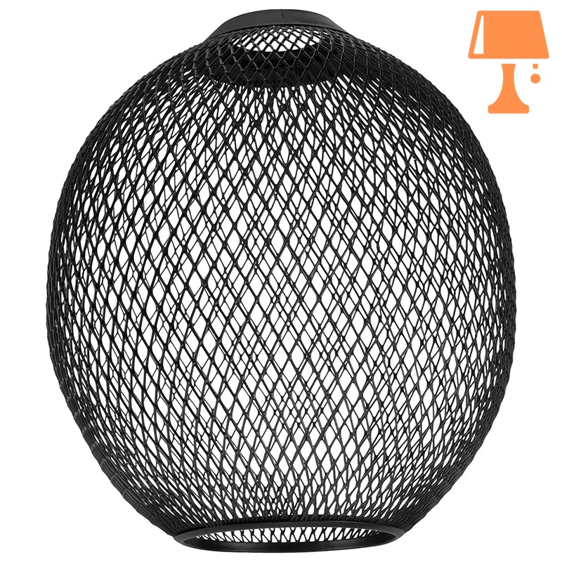 Abat jour cage noir suspendu