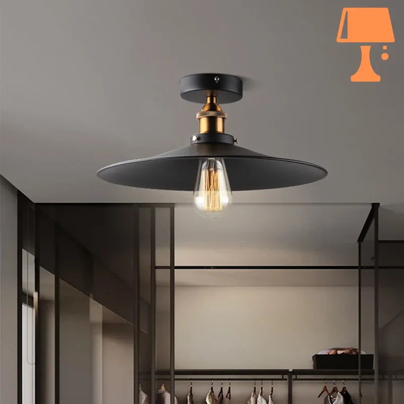 Abat jour industriel vintage suspendu