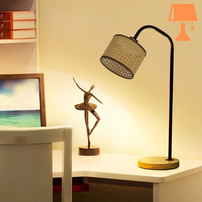 abat jour mural rotin original