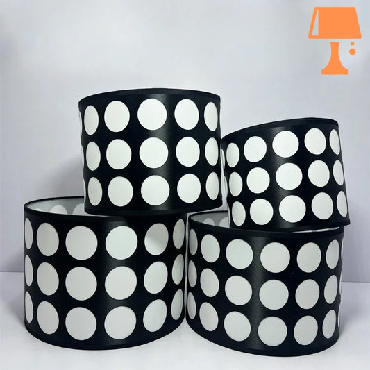 Abat jour noir et blanc boheme