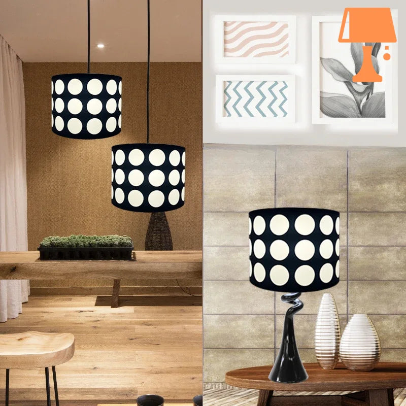 Abat jour noir et blanc moderne