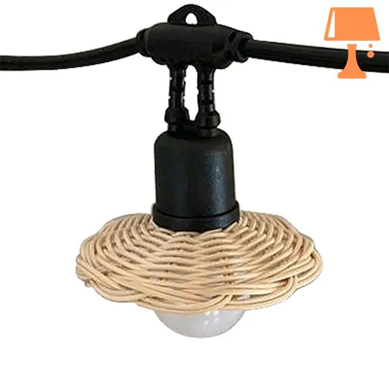 abat-jour plat rotin original