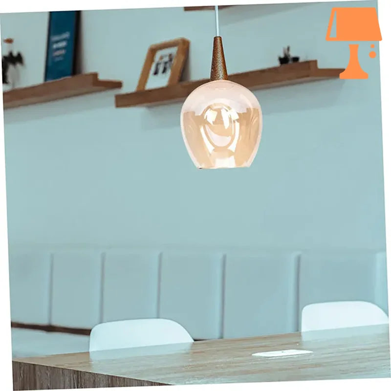 Abat jour verre jaune suspendu