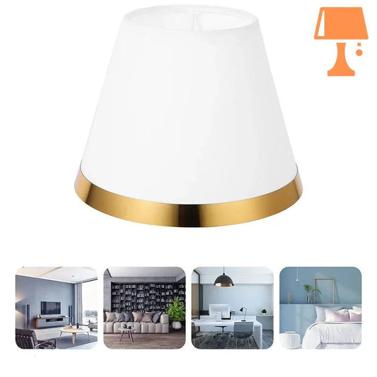 abat-jour blanc et or design