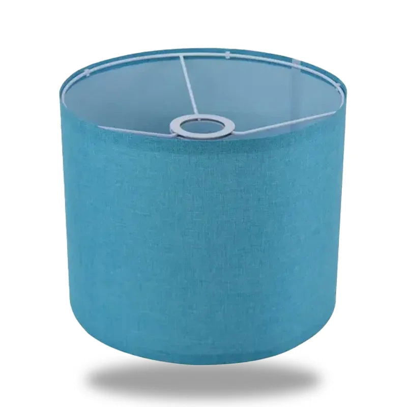 Abat-Jour Tissu Bleu Canard 48 Cm Diamètre - À Poser Ou Suspendre - Fabrication Française