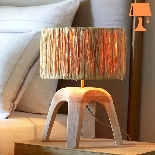 ampm lampe de chevet bois