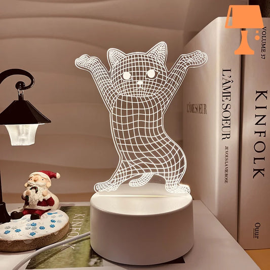 Lampe 3d chat déco