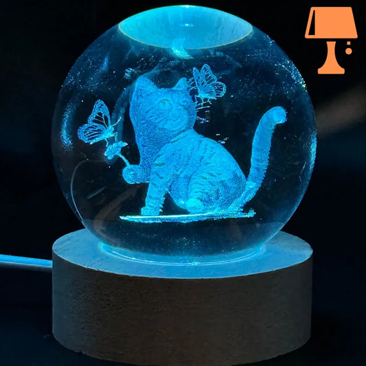 Lampe chat cristal design