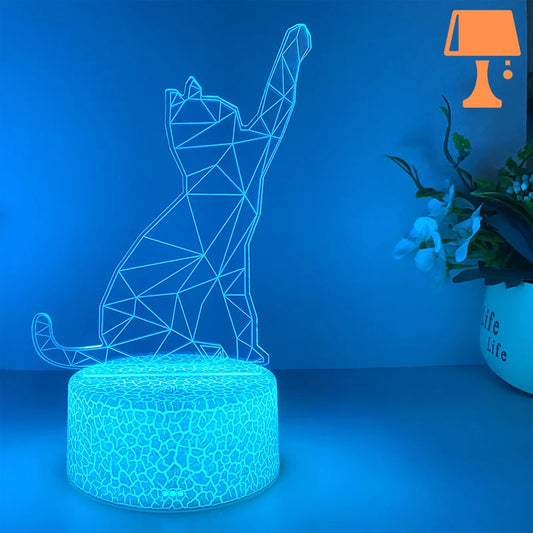 Lampe chat mosaïque déco