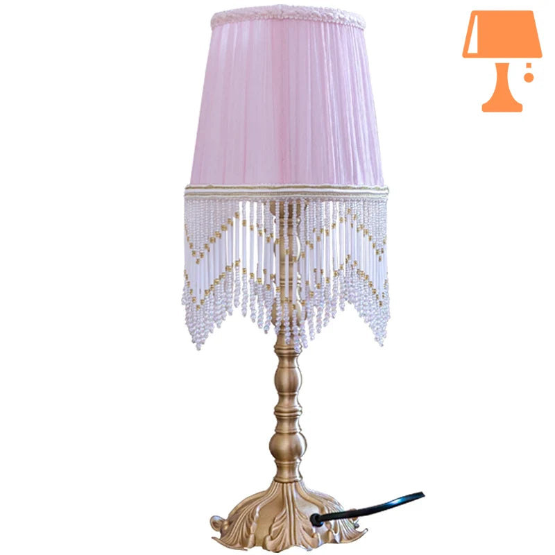 lampe de chevet rose cuivre a