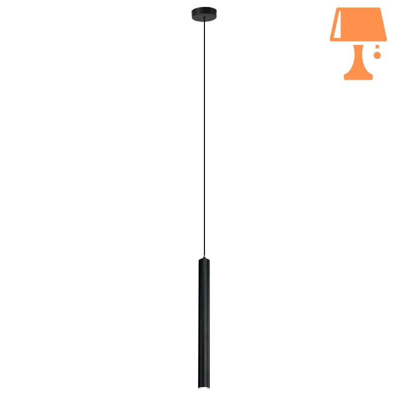 Lampe de Chevet Suspendue en Forme de Tube Noir