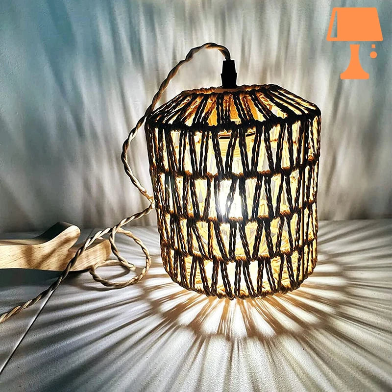 lampe de chevet tombante lumière allumée