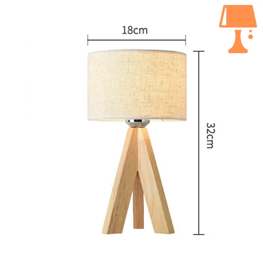 Lampe de Chevet Trépied Bois Mesure