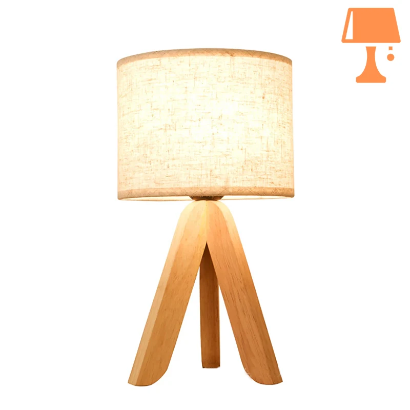 Lampe de Chevet Trépied Bois Originale