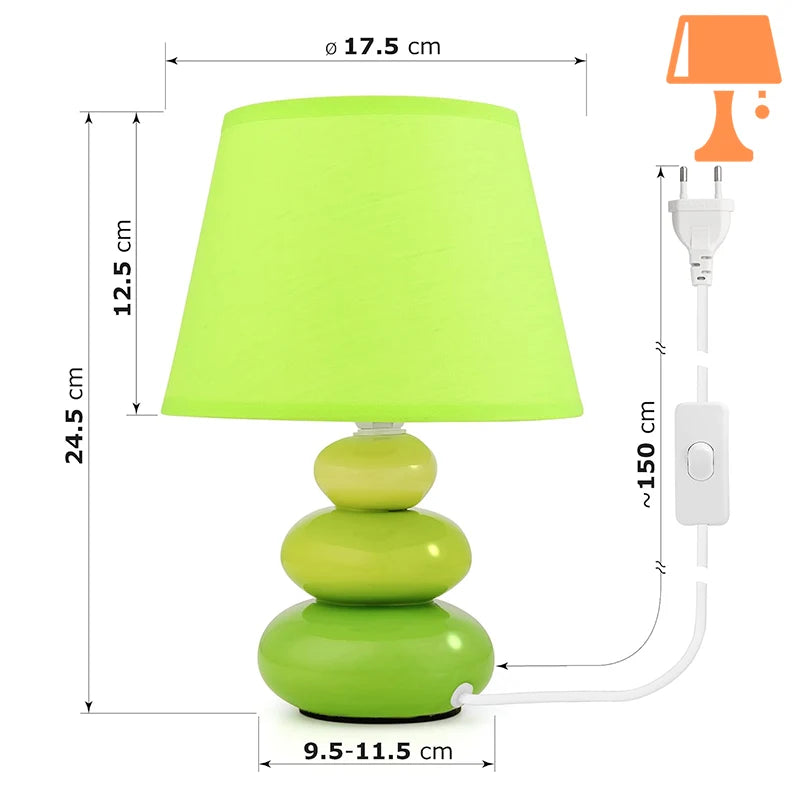 lampe de chevet vert sauge mesure