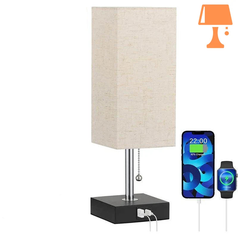 Lampe de Chevet Vintage Tissu USB