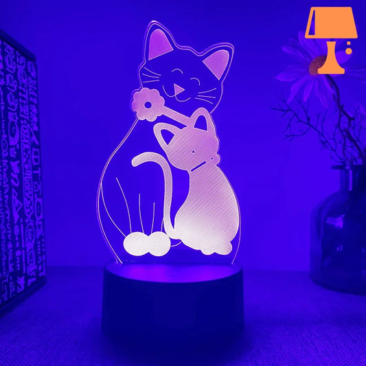 Lampe deux chats assis design