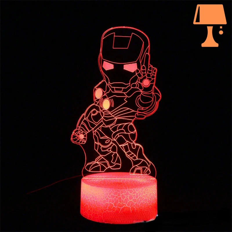 lampe led 3d iron man design