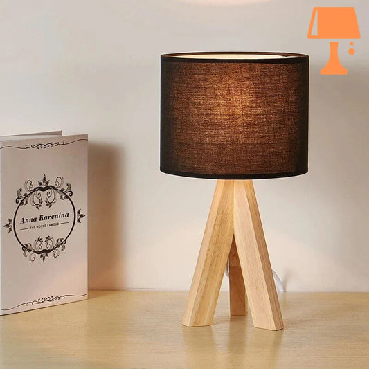 lampe noir et bois chambre