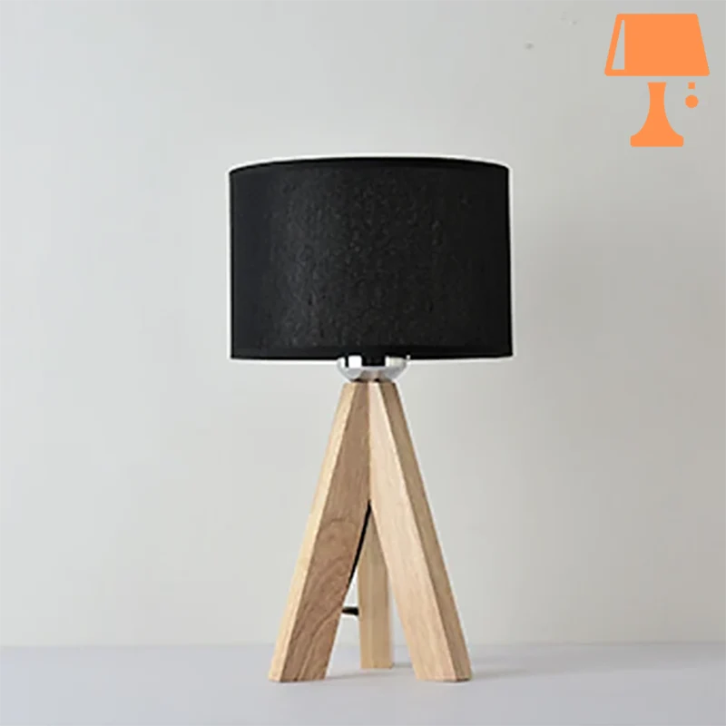 lampe noir et bois originale