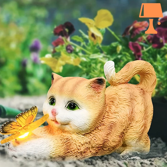 Lampe solaire chat moderne
