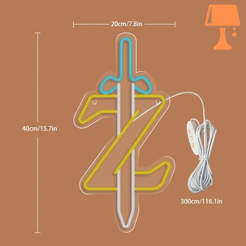 lampe zelda master sword mesure