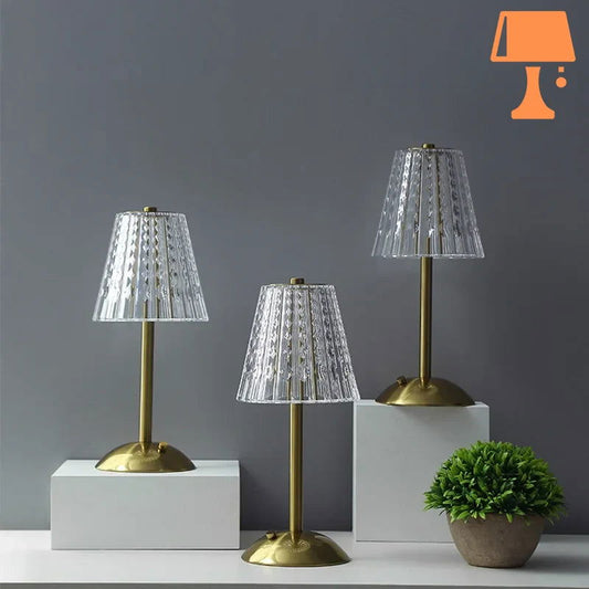 lampe de chevet abat jour verre argente