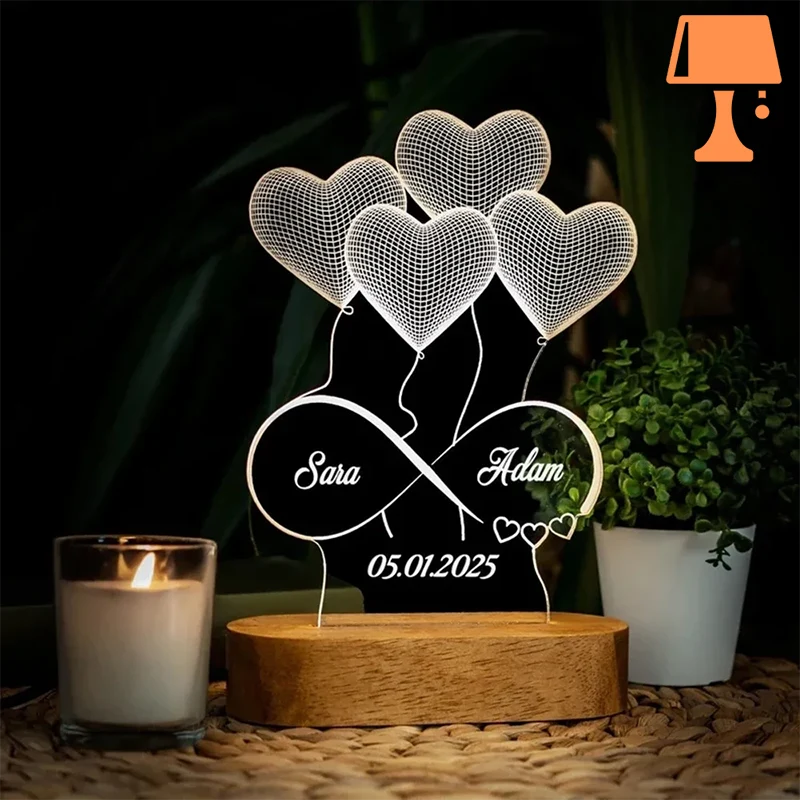 lampe de chevet avec photo style amoureux