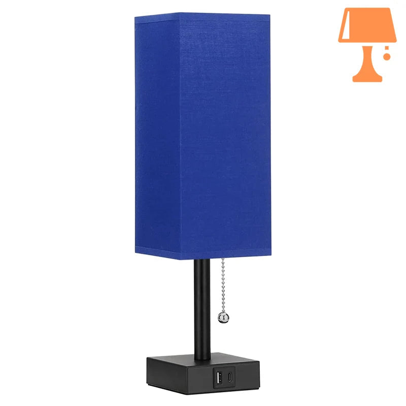 lampe de chevet avec port usb c bleu