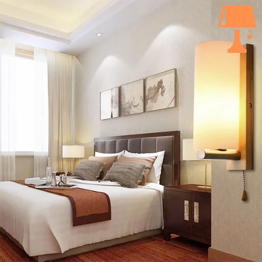 lampe de chevet blanc bois chambre