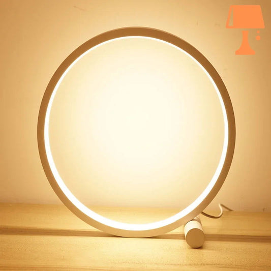 lampe de chevet cercle allumée