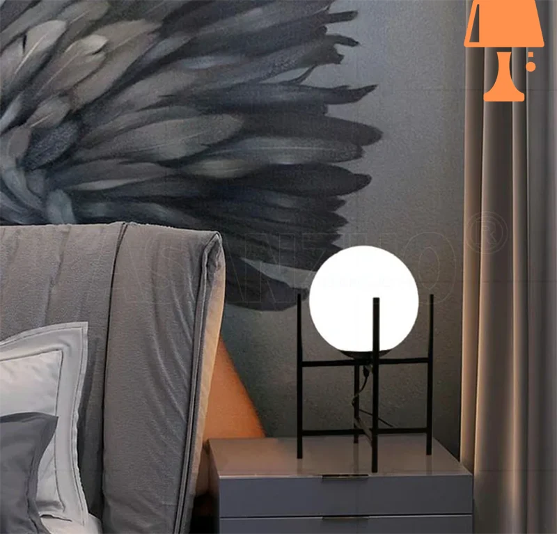lampe de chevet design metal noir salon