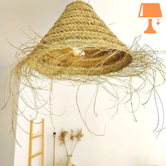 lampe de chevet en paille design