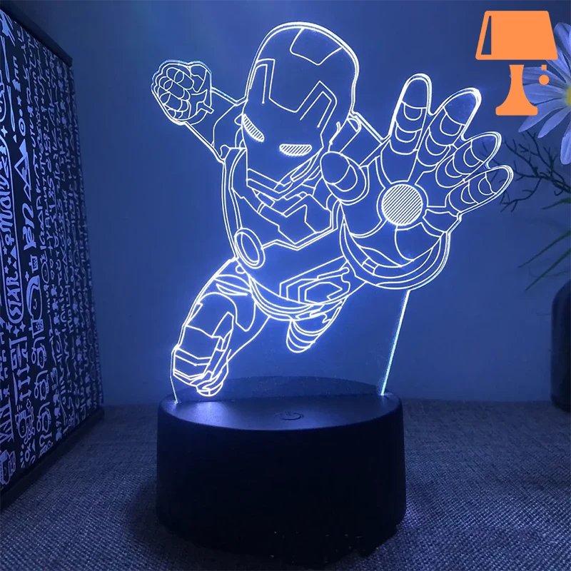lampe de chevet iron man enfant