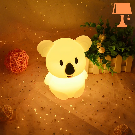 lampe de chevet koala allumee