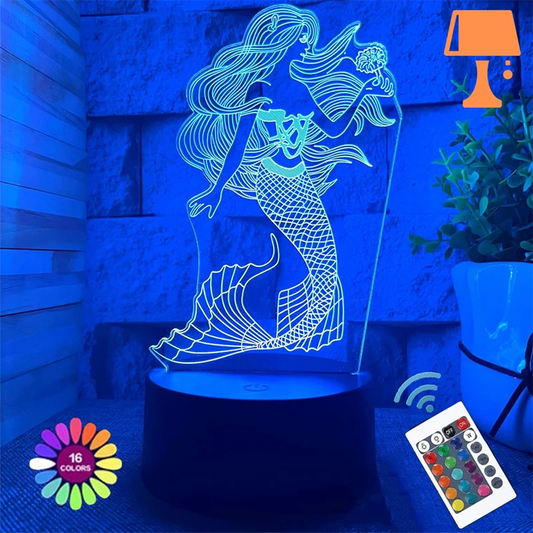 lampe de chevet la petite sirene avec télécommande