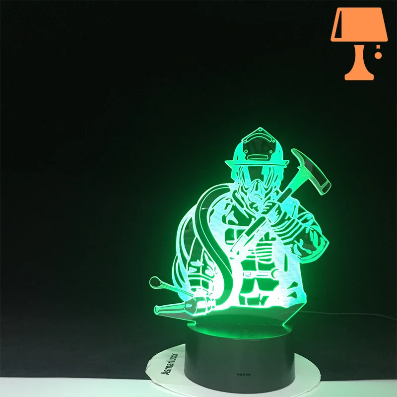 lampe de chevet pompier vert