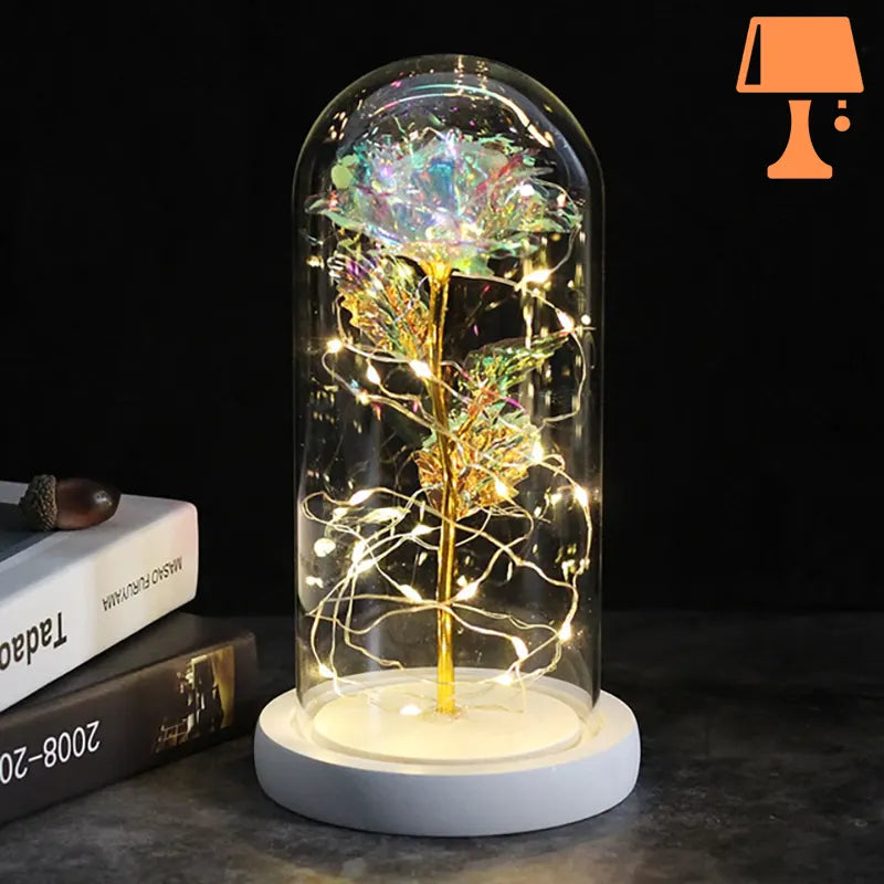 lampe-fleure-multicolore-base-blanche