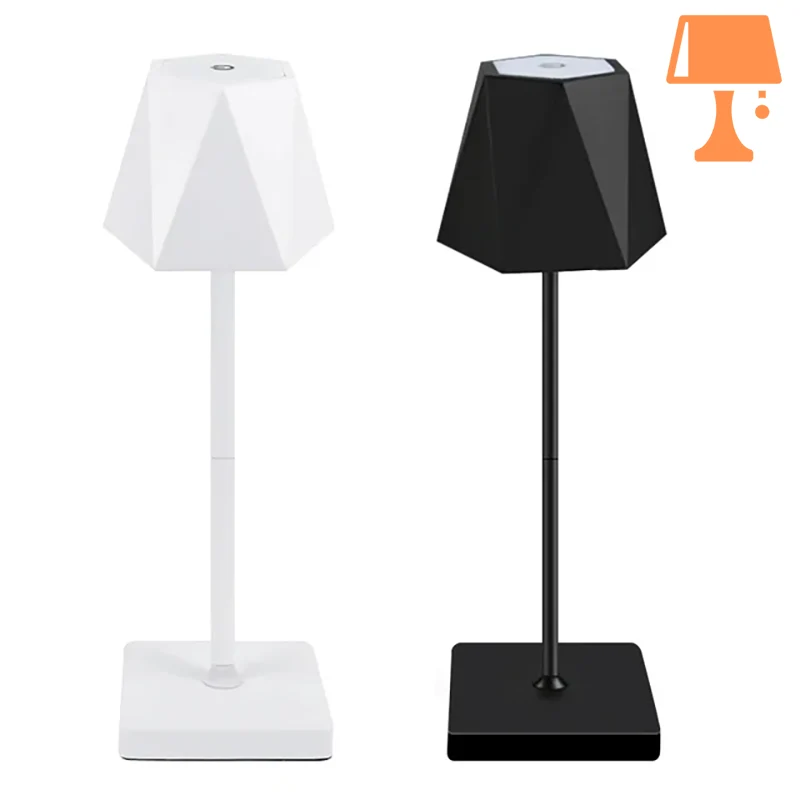 2 lampes de chevet blanc et noir