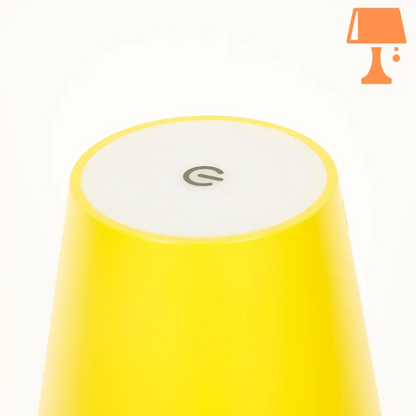 Lampe de Chevet Originale Jaune très zoomé sur le haut de lampe