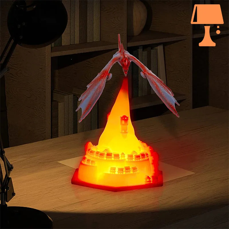 Lampe dragon rouge enfant