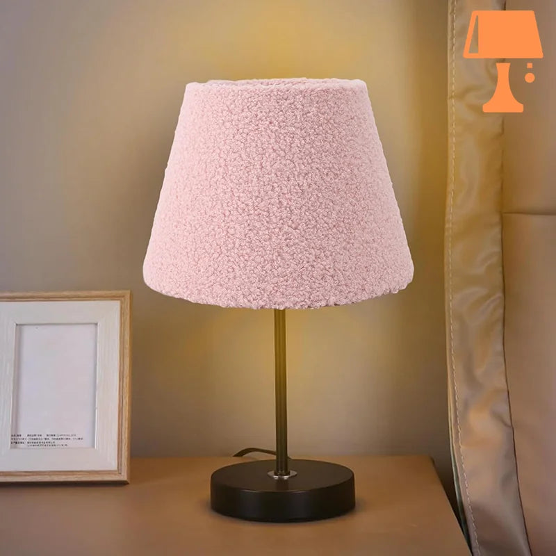 abat-jour rose lampe de chevet coton