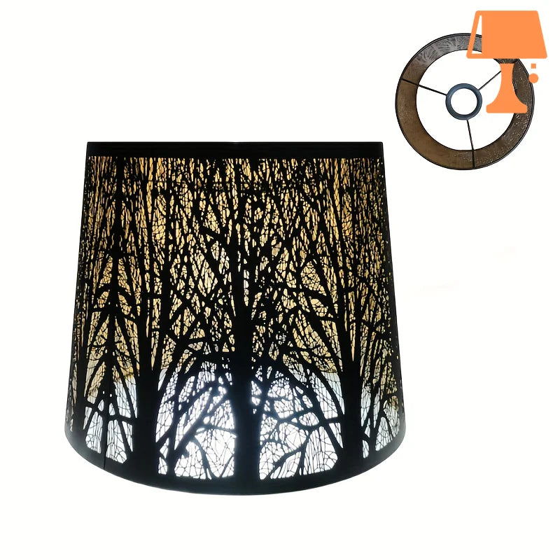 abat-jour motif arbre noir