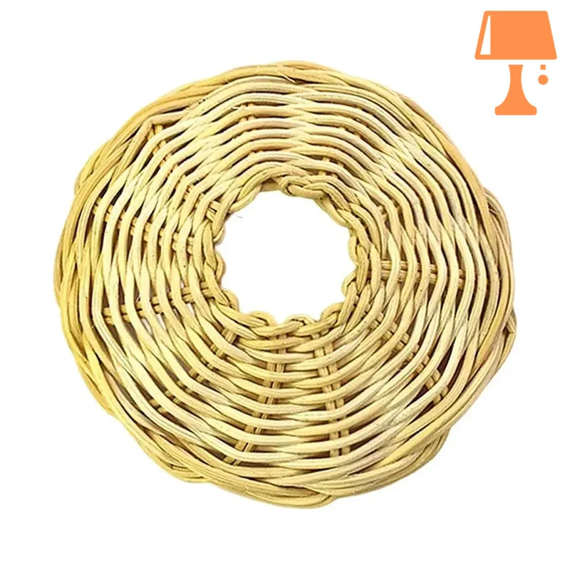 abat-jour plat rotin design